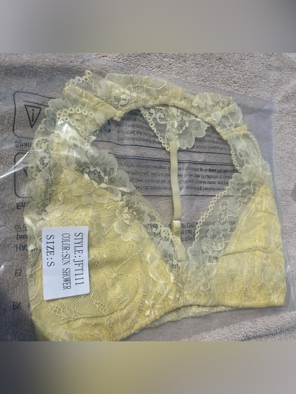 POL Lace Bralette - Sunshower Yellow-Small